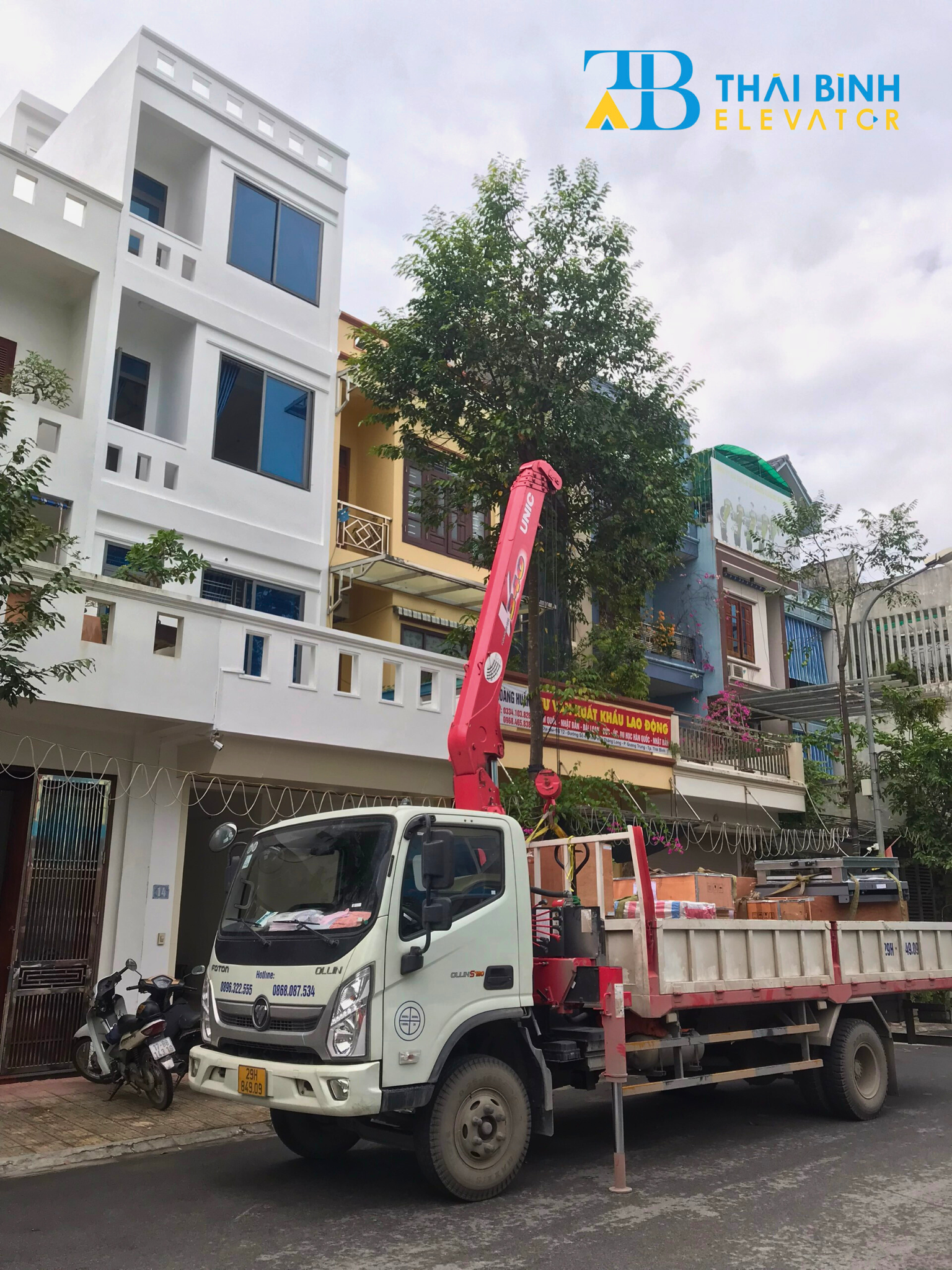 Chuyển linh kiện thang máy về công trình tại Thành Phố Thái Bình